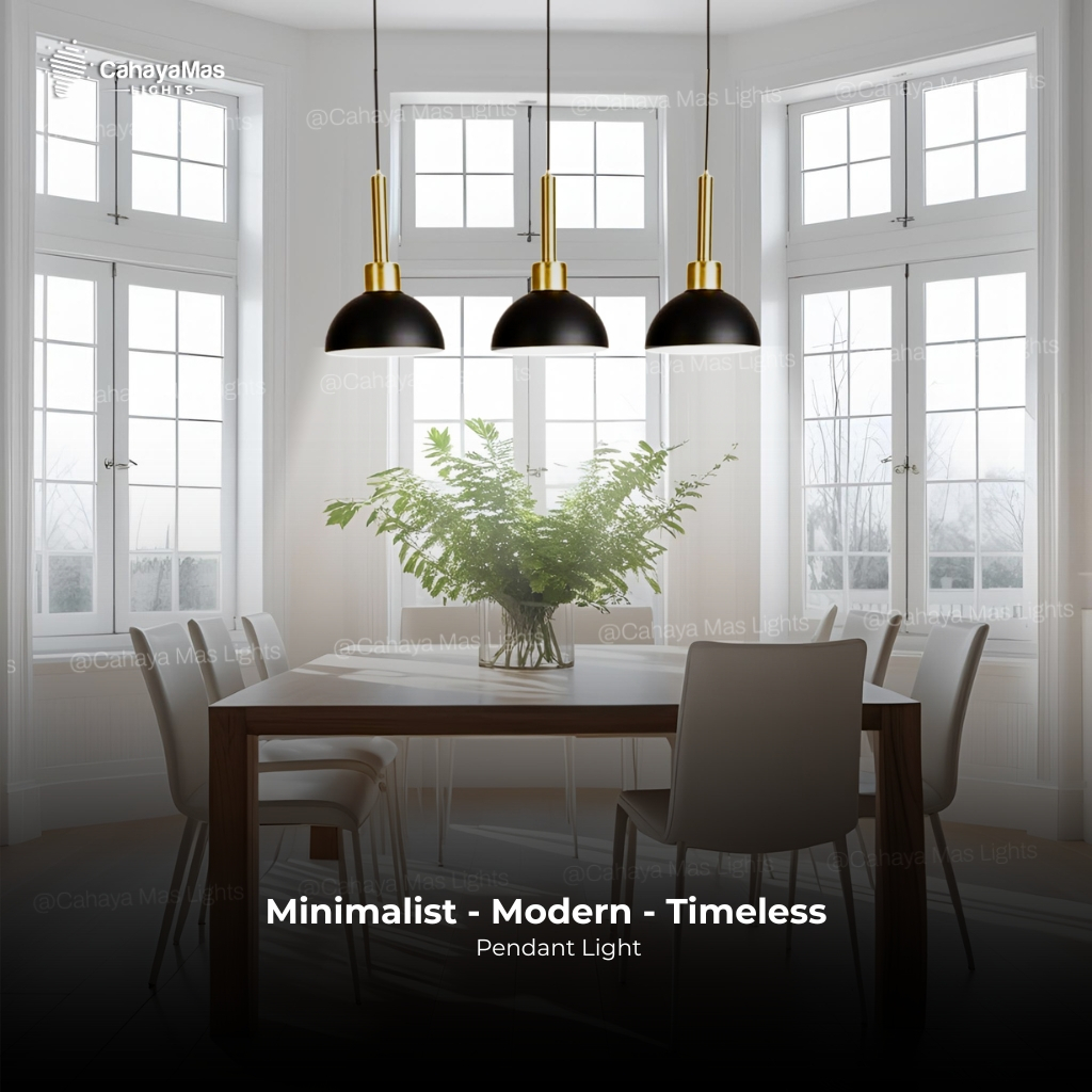 Lampu Hias Gantung Indoor Cafe/Ruang Makan/Dapur/Island/Dll Minimalist Modern Industrial Hitam Gold