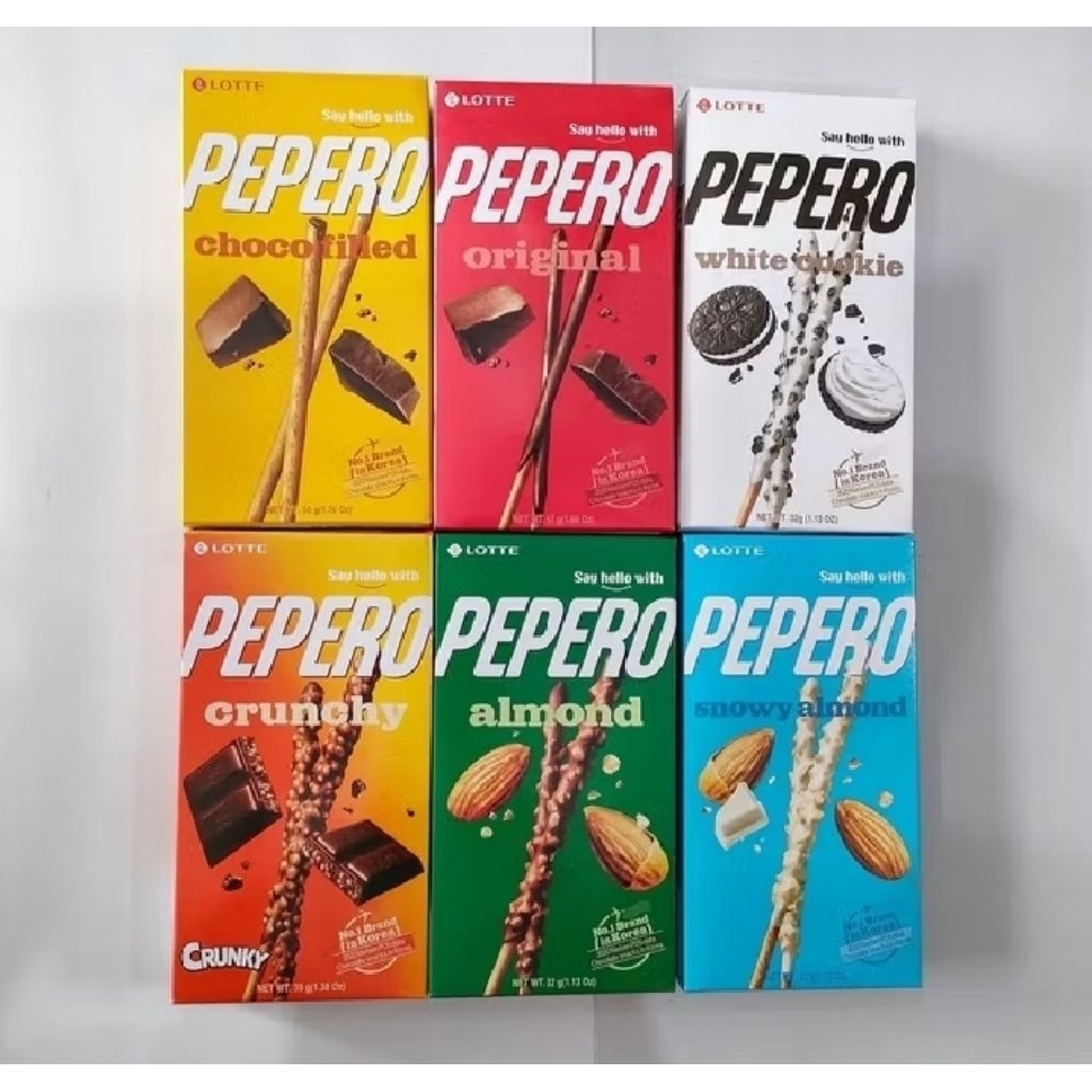 

LOTTE - Pepero Stick Cokelat All Varian 32gr White Cookie/Almond/Crunchy