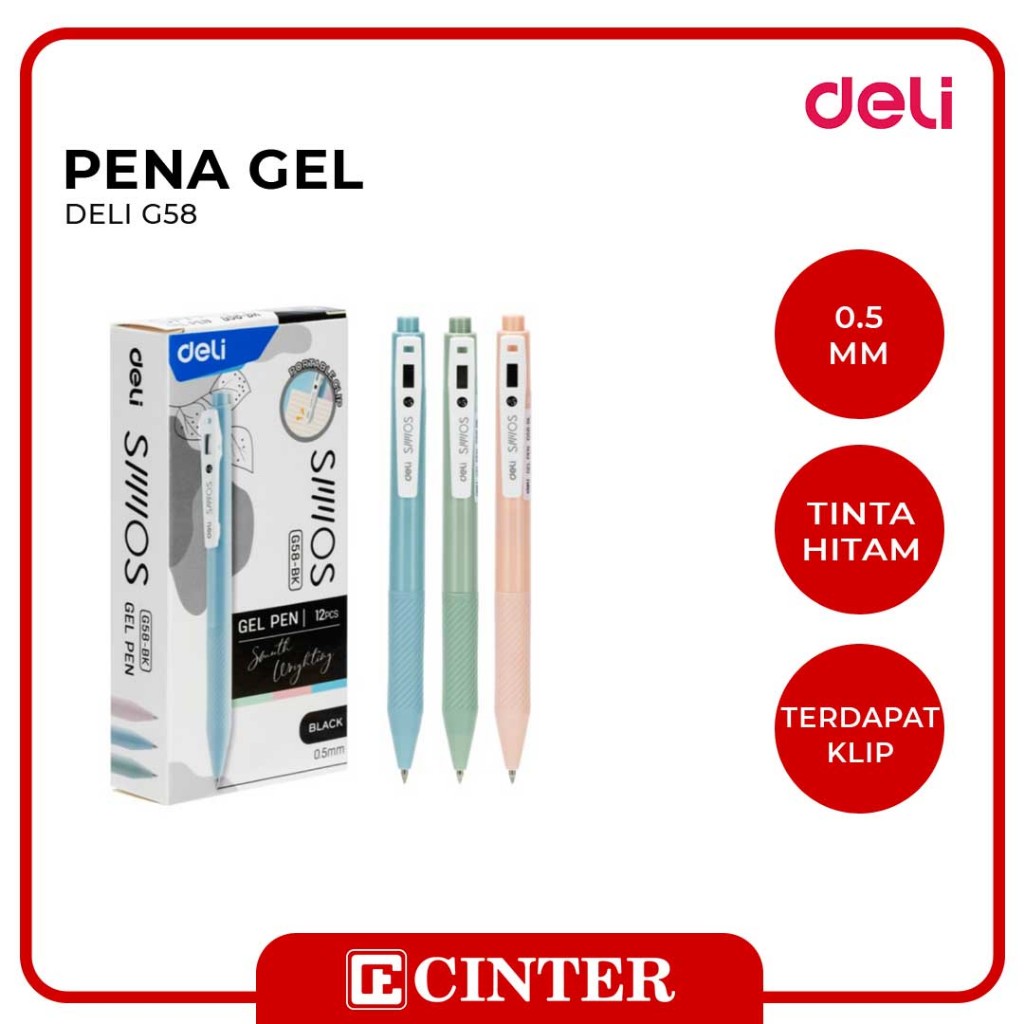 

DELI - PULPEN GEL / PEN / PENA G58-BK GEL 0.5 BLACK