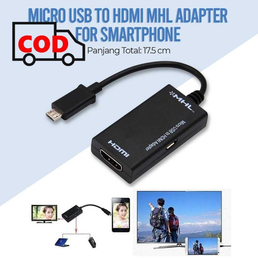 Kabel Konektor Penghubung HP MHL ke Layar TV Converter Micro USB to HDMI