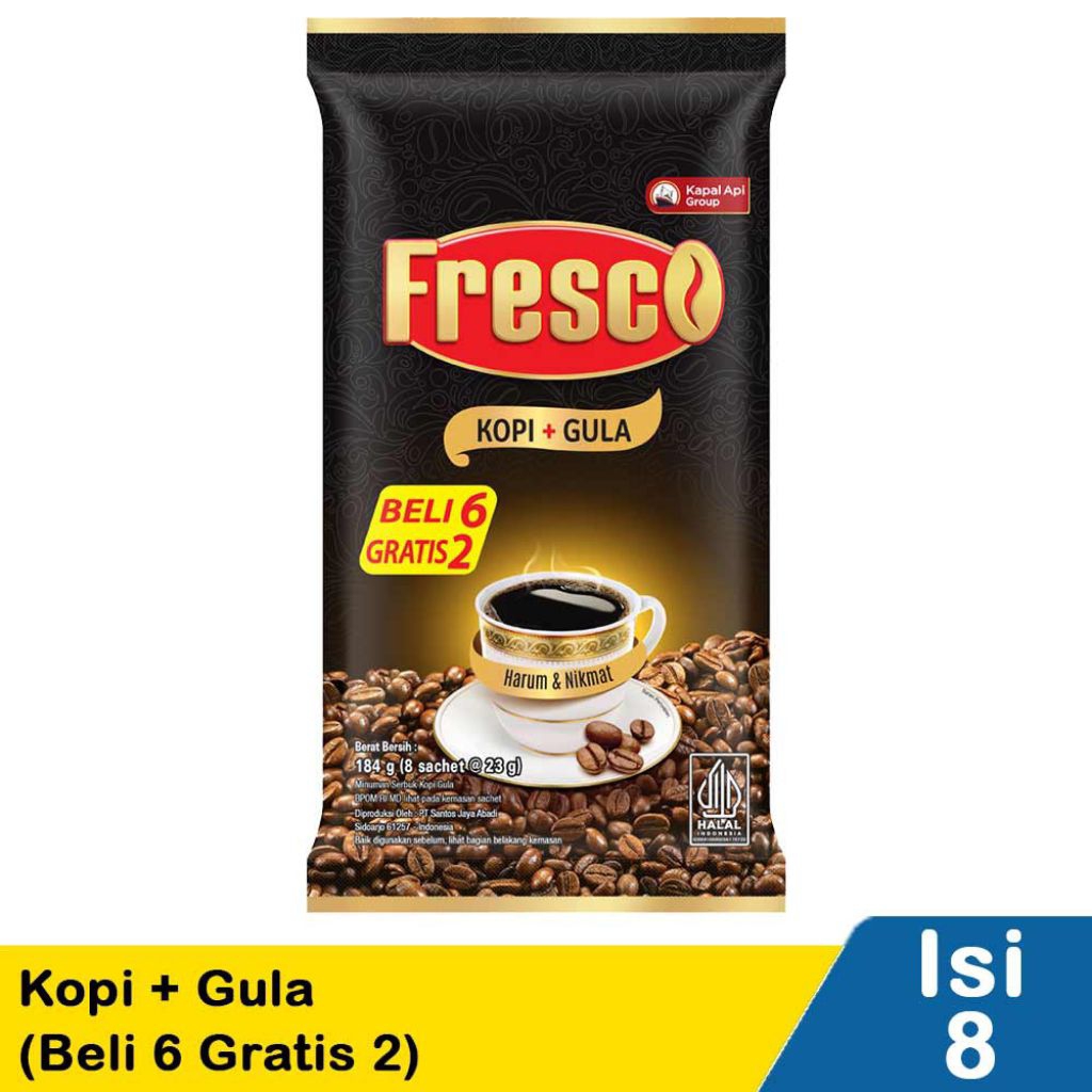 

Fresco Kopi+Gula (Beli 6 Gratis 2) 8x23g