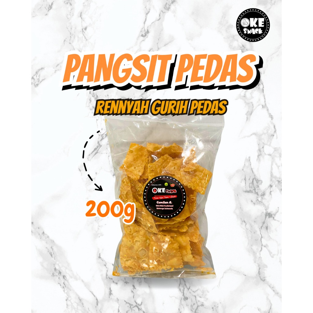 

Keripik Pangist Pedas Bawang Keripik Pangsit Goreng 200gr