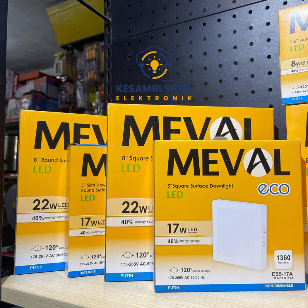MEVAL DOWNLIGHT LED ECO SERIES 17W 22W LAMPU DOWNLIGHT MEVAL OUTBOW KOTAK / BULAT