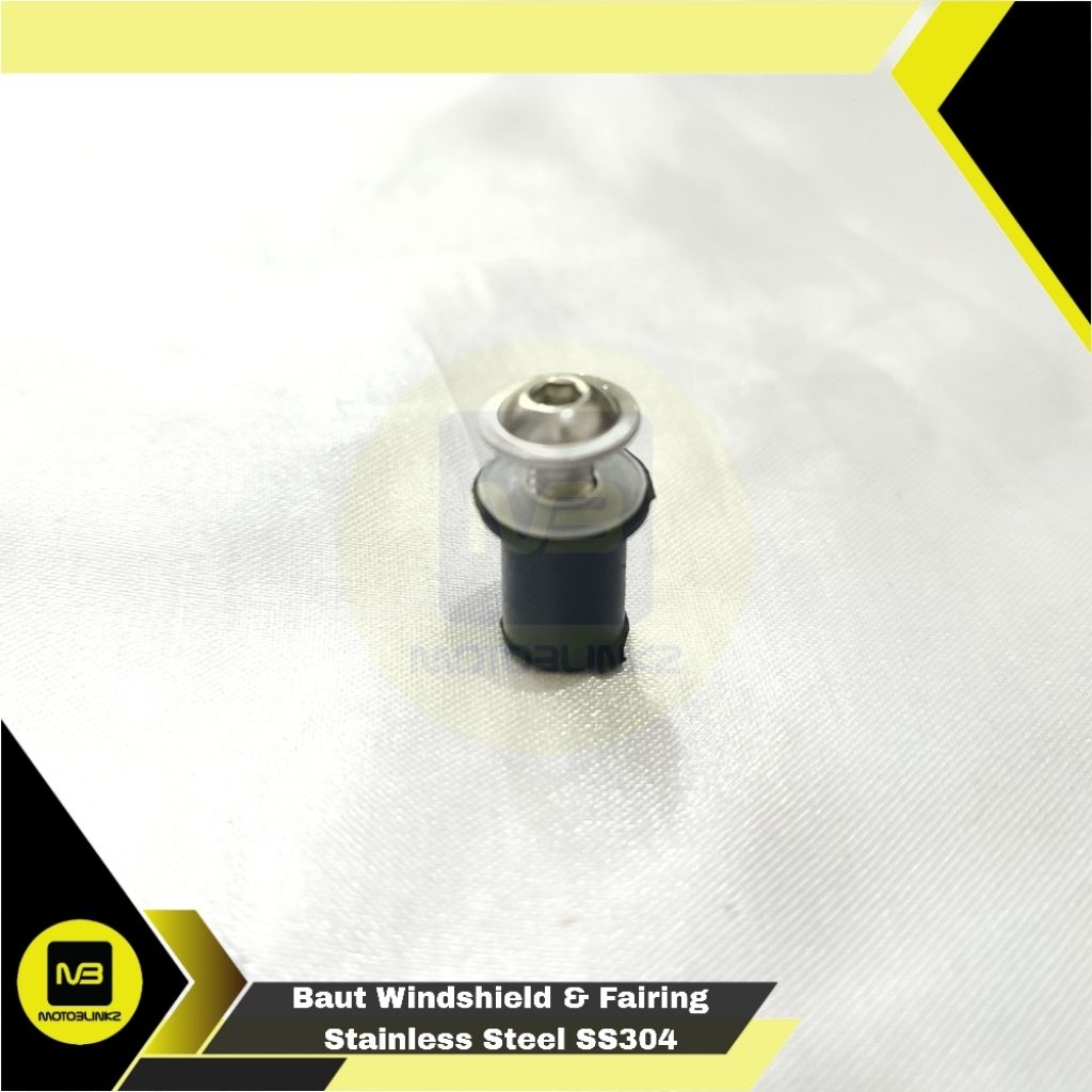 Baut Windshield dan Mur Karet dengan Ring Nylon Universal