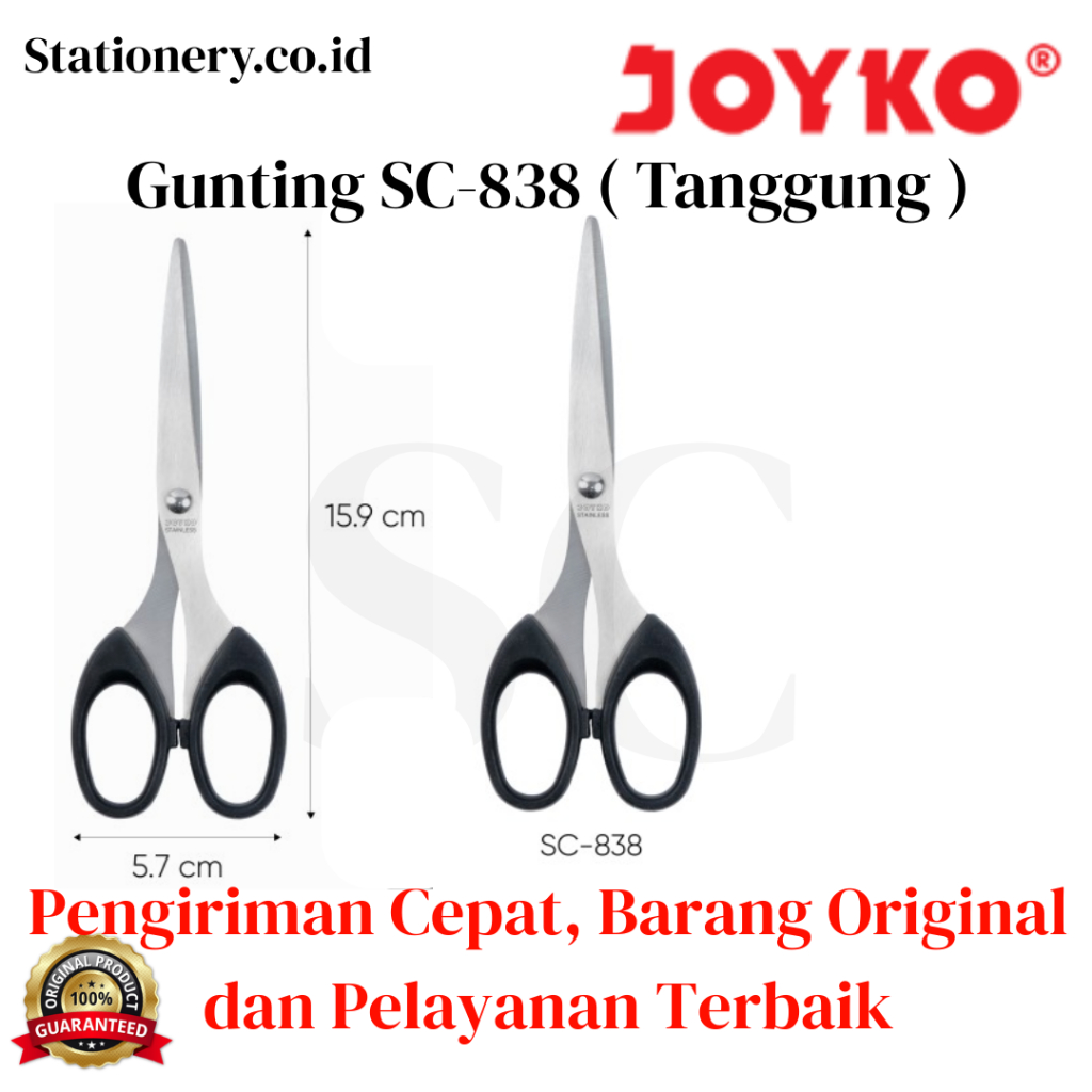 

Gunting Tanggung Joyko SC-838 / Scissors Sedang SC 838 / Gunting Stainless Sedang