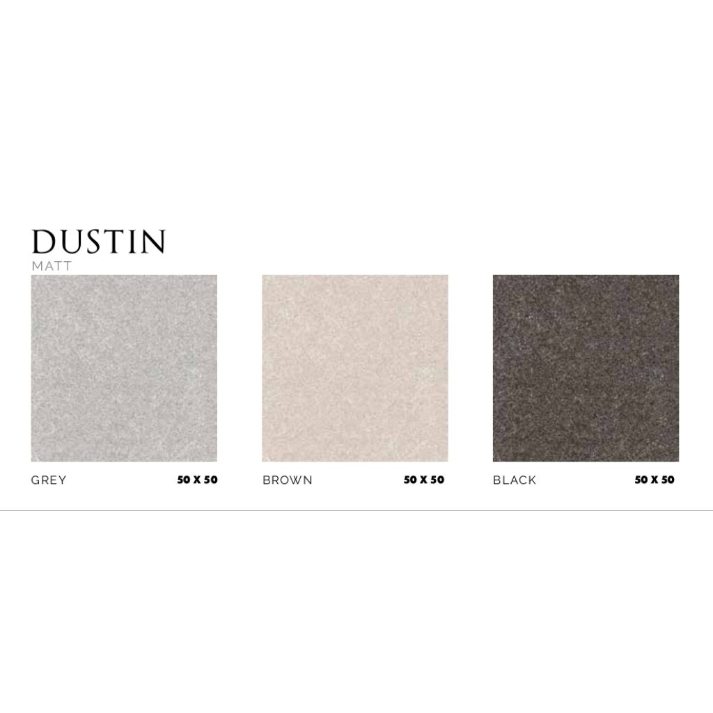 KERAMIK MEREK PLATINUM TYPE DUSTIN GREY DUSTIN BROWN DUSTIN BLACK UKURAN 50X50 MATT