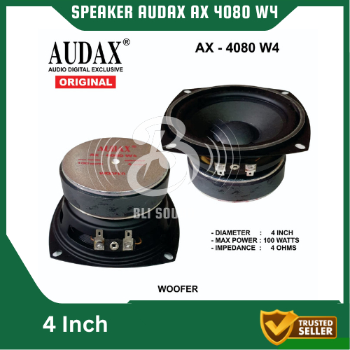 SPEAKER AUDAX AX 4080 W4 WOOFER 4 INCH SPEAKER AUDAX AX 4080 100W ORIGINAL