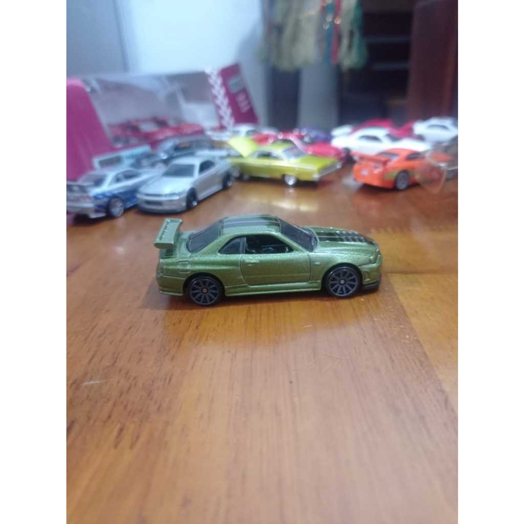 Hotwheels nissan Skyline r34 hijau green  jdm loose