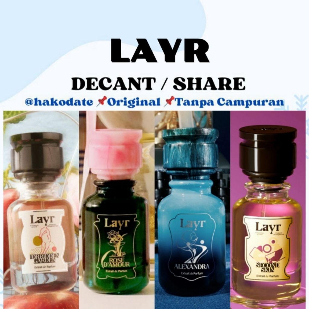 Decant Share LAYR Parfum Alexandra Rose D'Amour Empty Room High Tide Low Tide Before Petrichor Villa