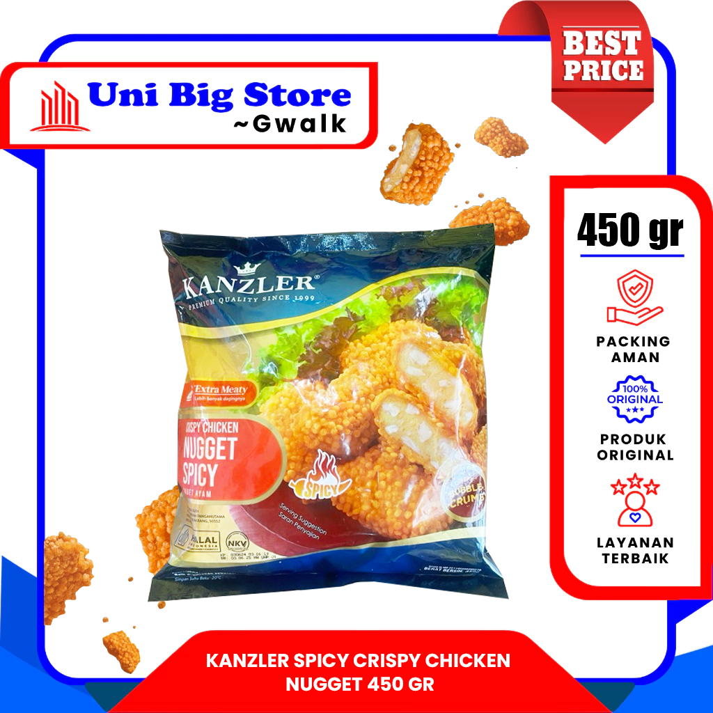 

KANZLER CRISPY CHICKEN NUGGET SPICY BUBBLE CRUMBS NUGET AYAM KRISPI - 450 gr
