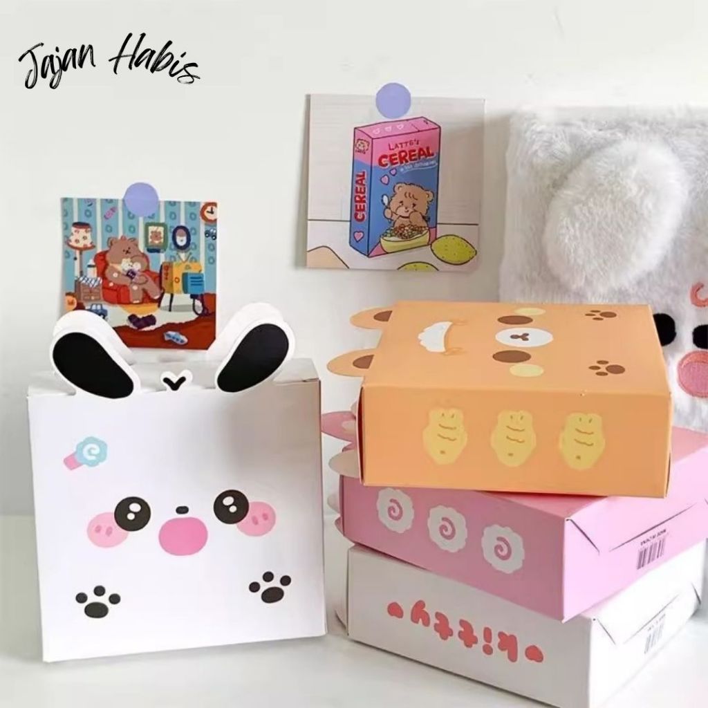 

JABIS Goodie Box Hampers Gift Cute Animal Series Paper Box Ultah Kids Dus hadiah Snack Permen Kue karakter kartun lucu Tas Box Bingkisan Ulang tahun