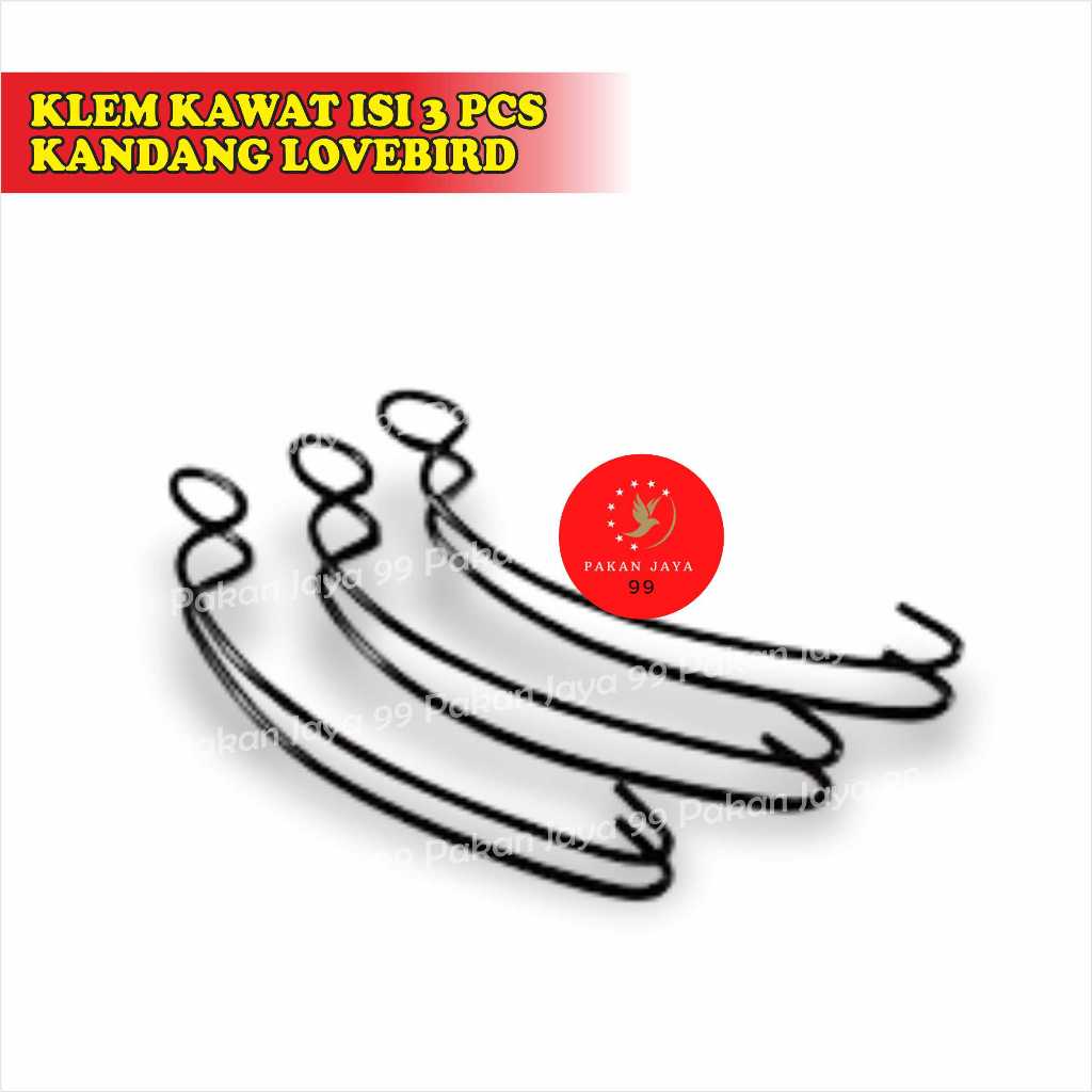 READY KLEM KAWAT ISI 3 PCS JEPITAN PENGAIT TEBOK KAKI SANGKAR KANDANG KAPSUL BURUNG LOVEBIRD HELOPED