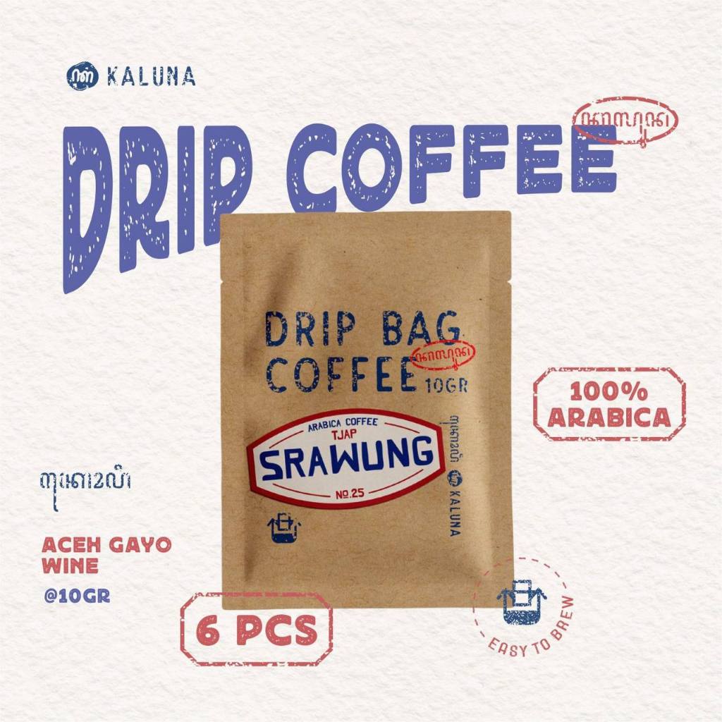 

Paket Hemat - 6 Pcs Drip Bag Coffee Arabika Aceh Gayo Wine (Srawung) - Kaluna Kopi Seduh Tanpa Ampas