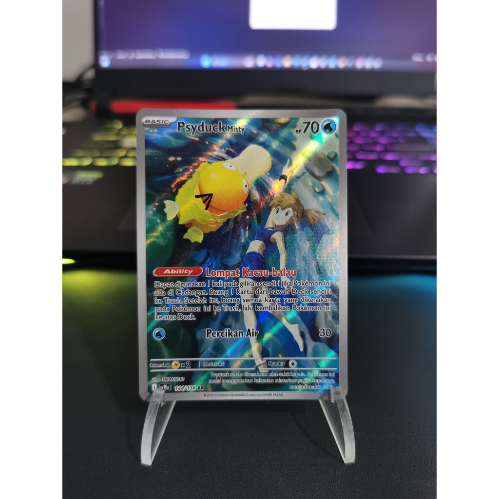 Pokemon TCG Indonesia SV10s Psyduck Misty 144/138 AR Single