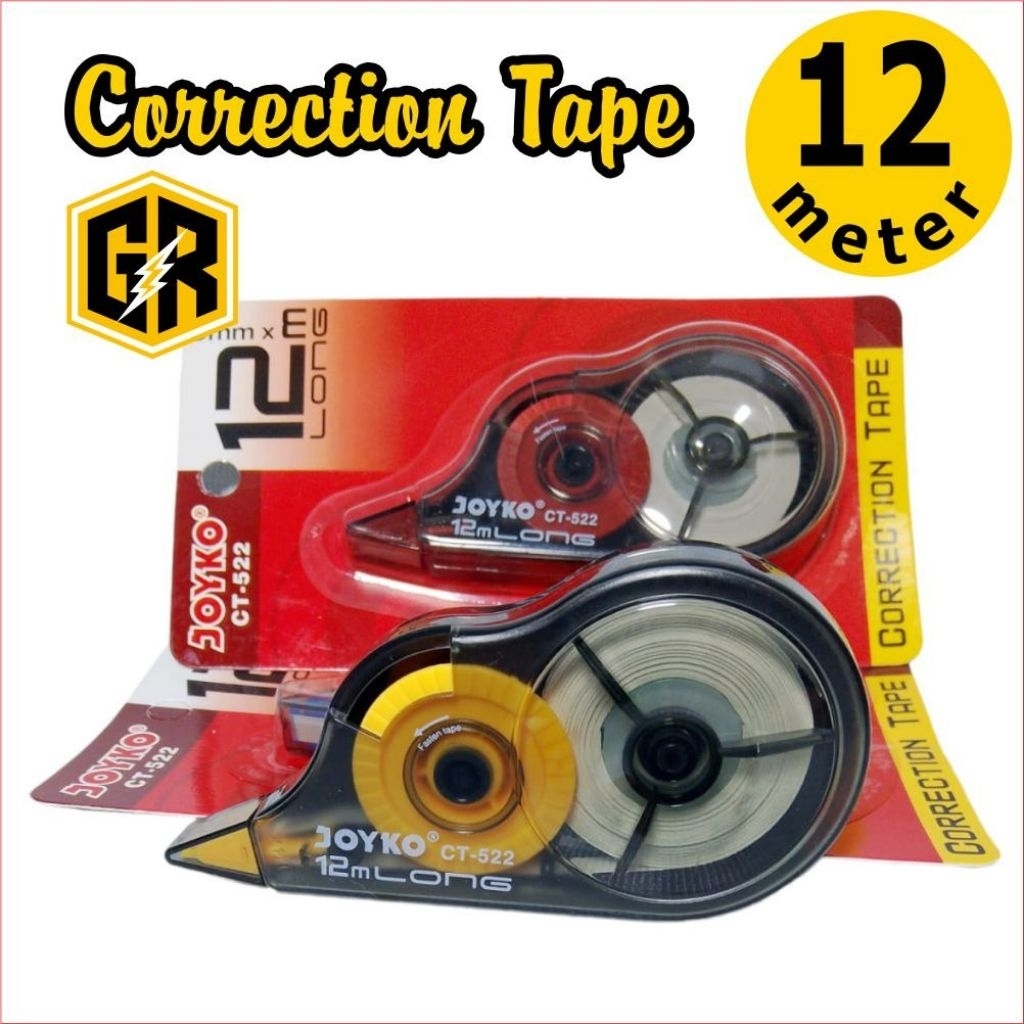 

CORRECTION TAPE JOYKO TIPE-X ROLL, TIP EX PITA KOREKSI 5mm X 12 meter HARGA 1 PCS