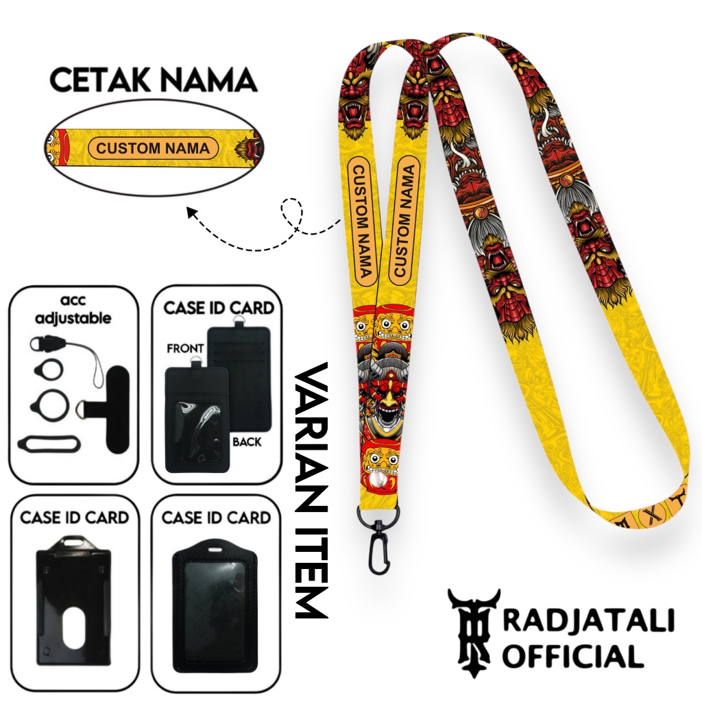 

Lanyard Custom Nama ONI Series V5 Size 1,5cm Bisa Request Nama Full Printing 2 Sisi Gantungan Card Holder Tali Lanyard Hp Custom