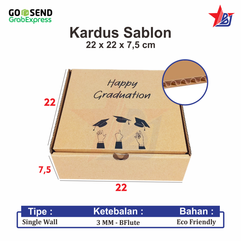 

BOX HAMPERS WISUDA UKURAN 22x22x7.5 cm | BOX HADIAH | KADO GRADUATION - Kardus happy graduation ukuran 22 x 22 x 7.5 cm (Kardus Happy Graduation 22 x 22 x 7.5 cm)