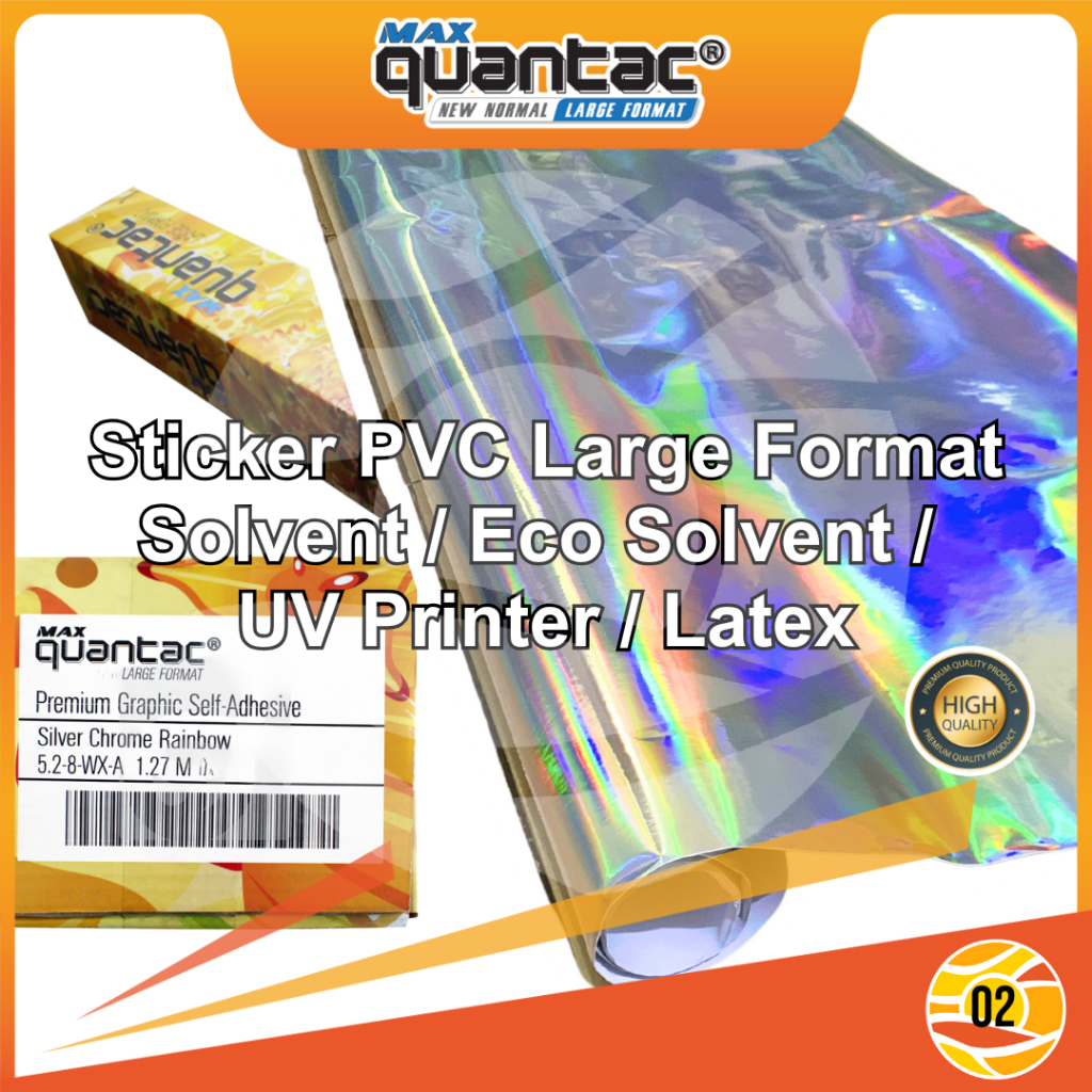 

Sample QUANTAC MAX Sticker Silver Chrome Rainbow Stiker Hologram Pelangi Roll Panjang 1 M x Lebar 1,27 M