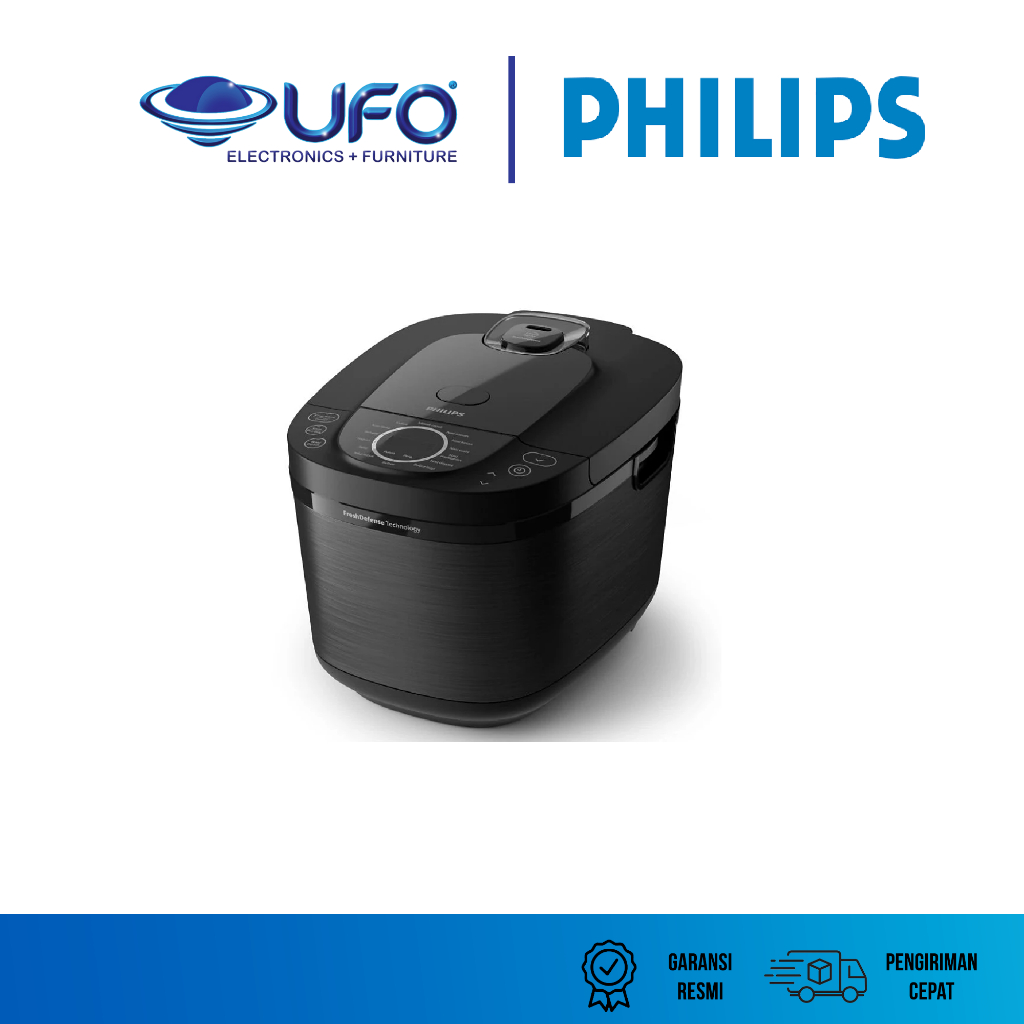 Philips Seri 5000 Penanak Nasi Digital HD4812 Warna Merah dan Hitam Elegan