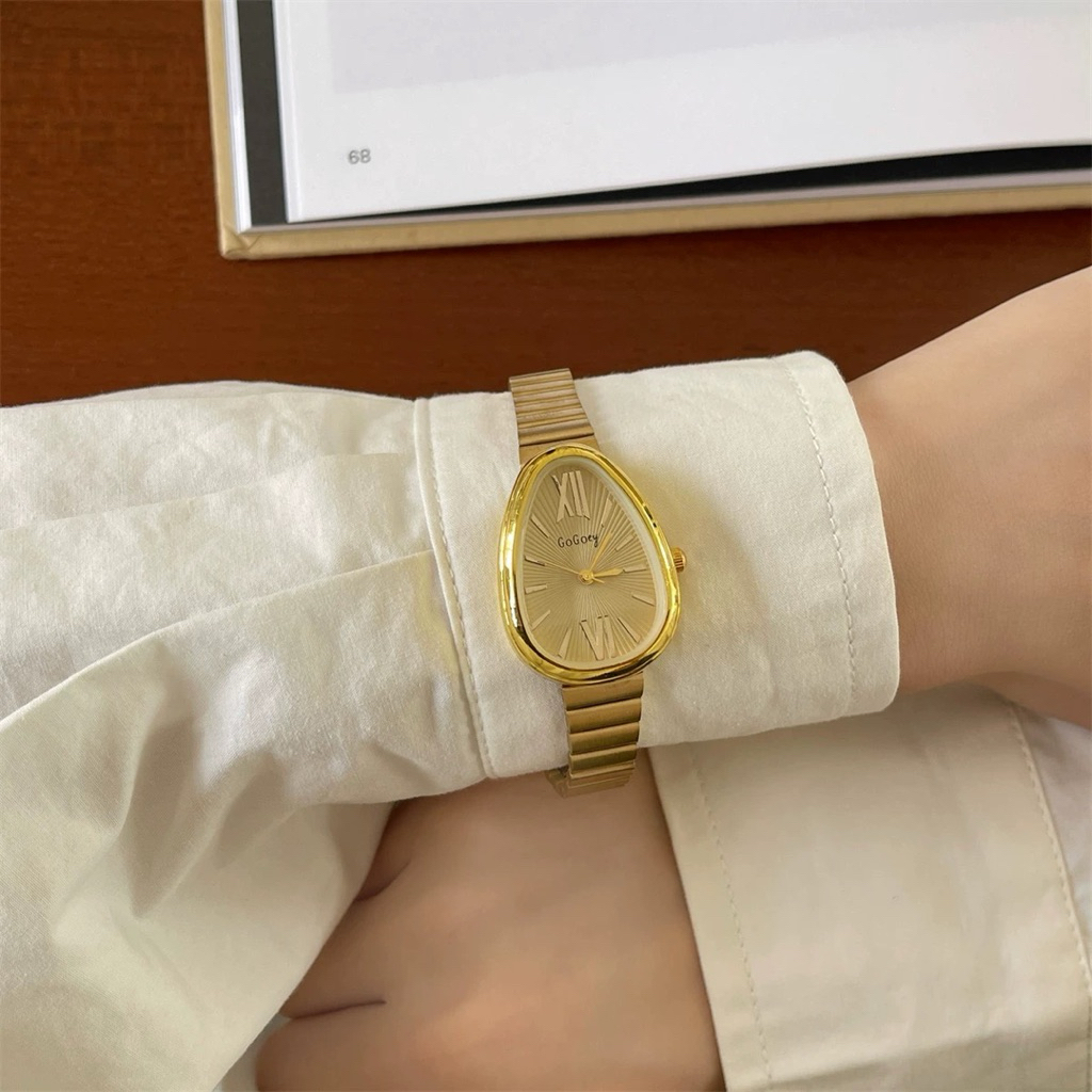 Chloey Jam Tangan Wanita Gogoey Tali Stainless Model Oval CH104  Jam Tangan Tali Bisa Diadjustable J