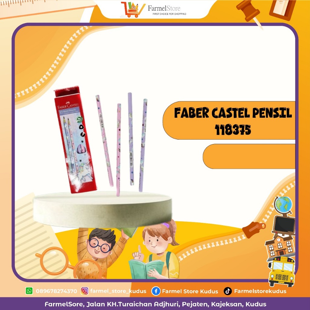 

FABER CASTELL Pensil 2B kode 118375 (Isi 3,6pcs)