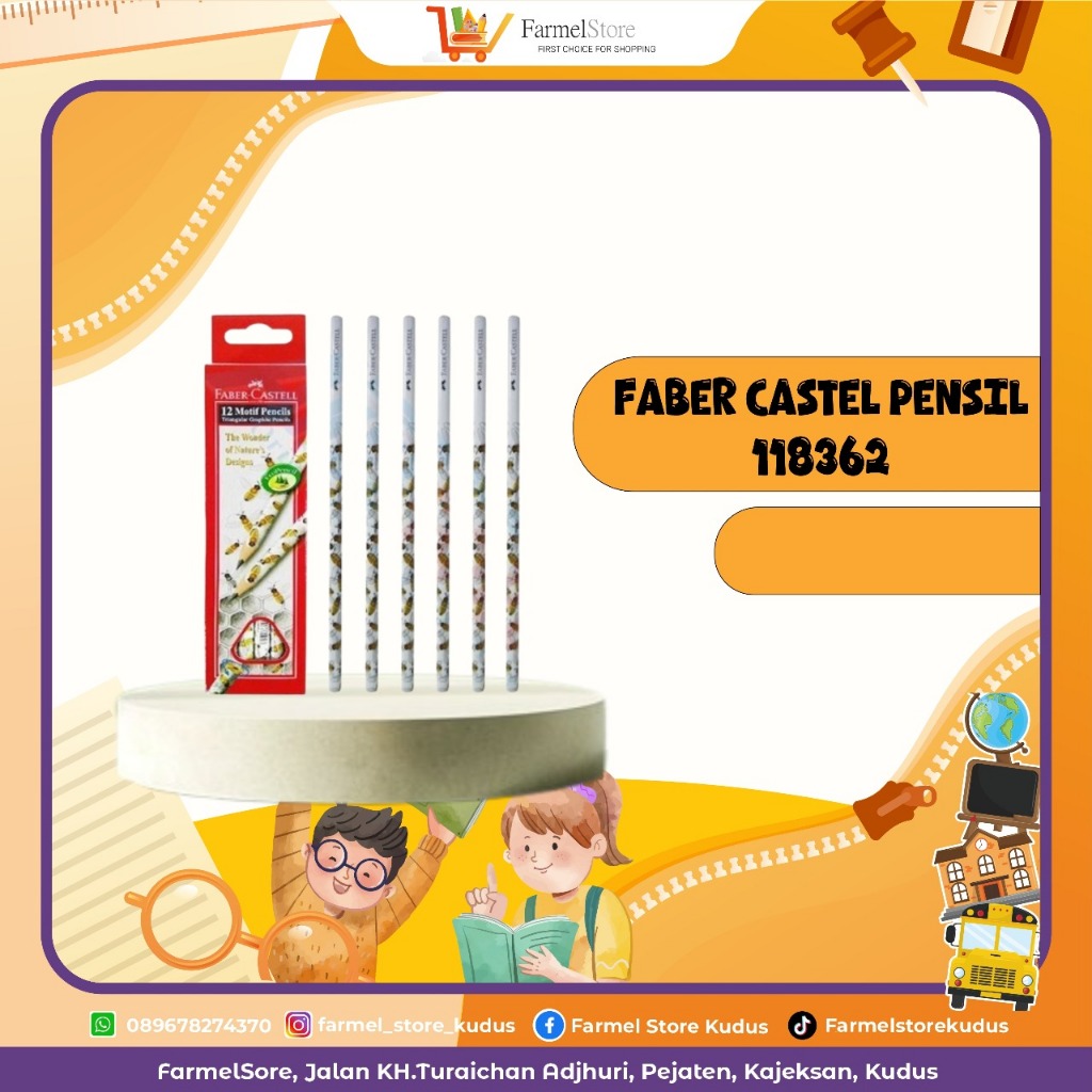 

FABER CASTELL Pensil 2B kode 118362 (Isi 3,6pcs)