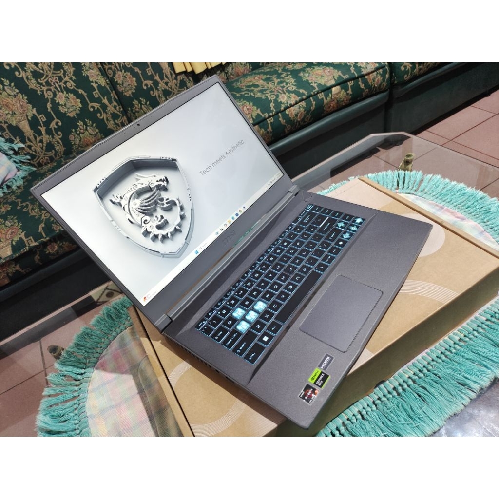 laptop msi thin a15 ryzen 5 7535hs 8/512 rtx 2050 144hz like new