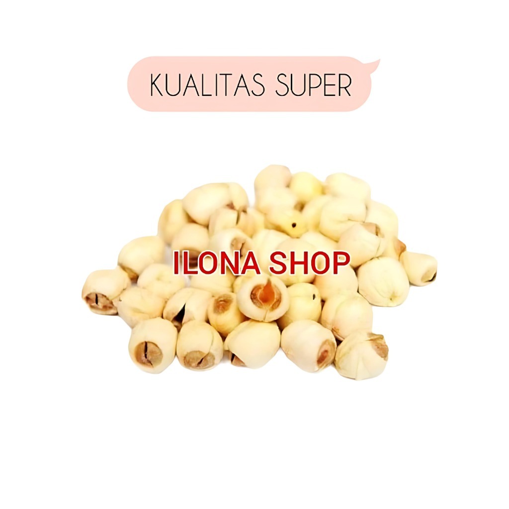 

BIJI TERATAI KERING 100GR / BIJI TERATAI PREMIUM UNTUK BUBUR 100 GRAM / LOTUS SEED