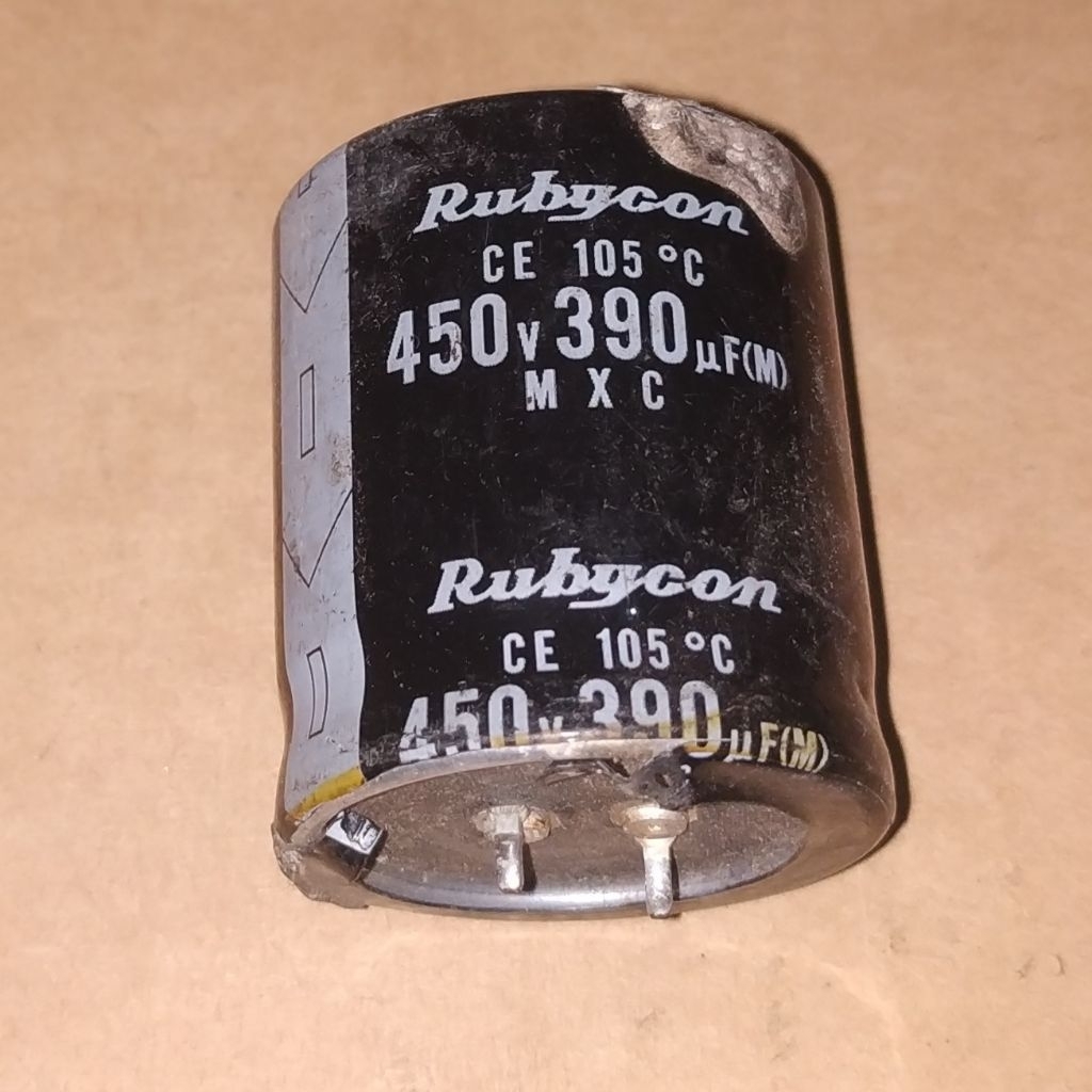 C Elko Elco 390uF 450V 390 uF 450 V Rubycon