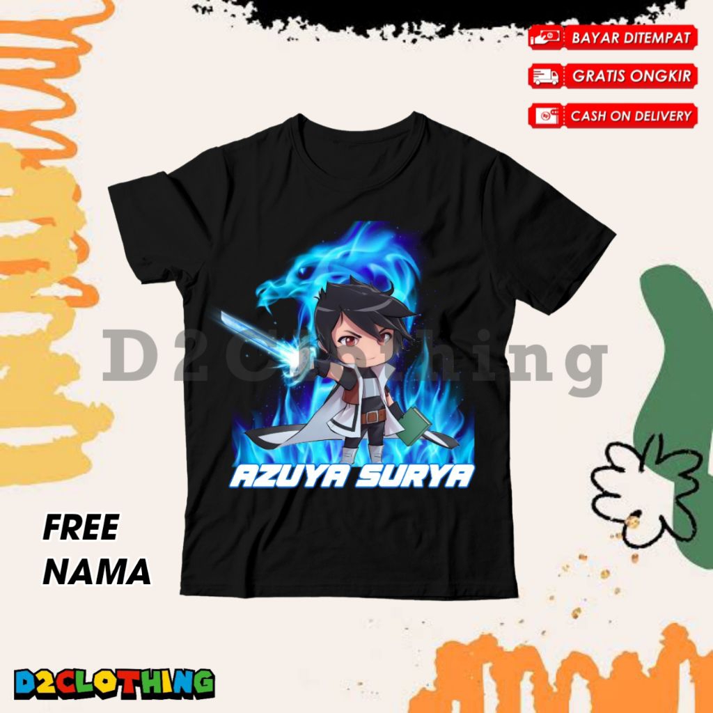 (BISA COD) Kaos Anak Laki - Laki dan Perempuan Gambar Karakter Azuya Surya - Baju Anak / T-Shirt Ana