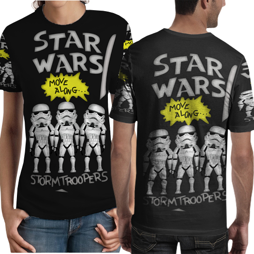 Kaos Star Wars Rounded Storm Trooper Tshirt Fullprint Unisex Casual Bahan Polyester Jersey [PO 3 HAR