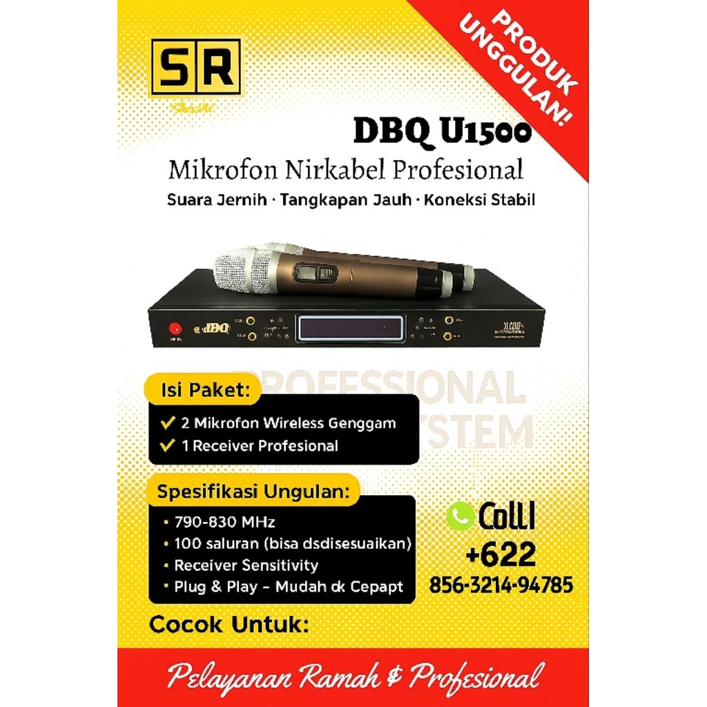 MIC U 1500 DBQ / MIC WIRELESS / MIC DBQ / 100% GARANSI