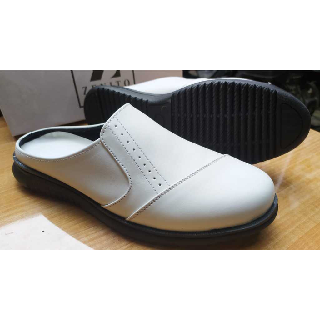 Bustong Pria Putih Bahan Kulit Sintetis Premium Warna Hitam dan Putih