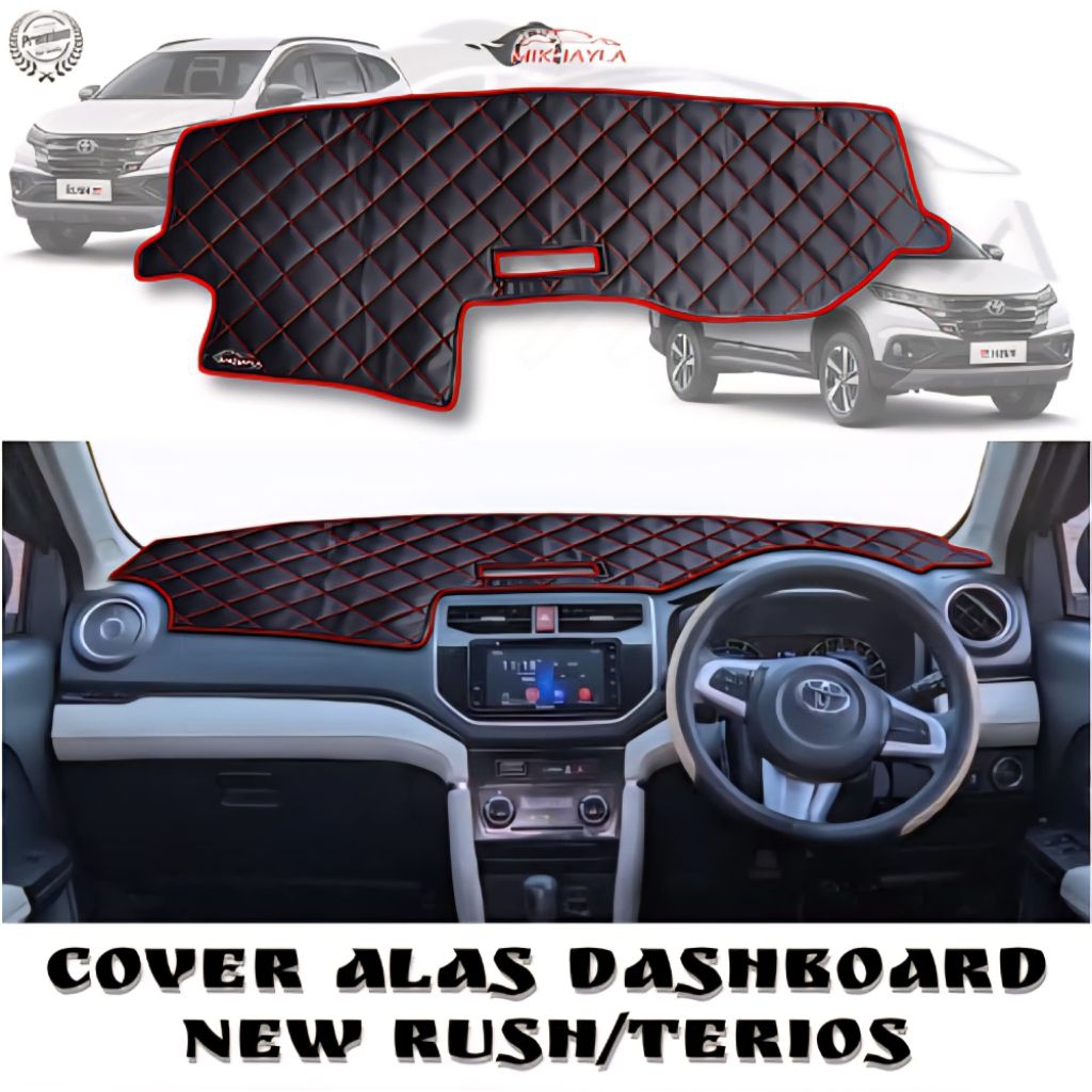 Mikhayla-Cover Alas Dashboard Pelindung Dasbord New Rush & Terios 2018 sd 2024 GR Kulit Premium
