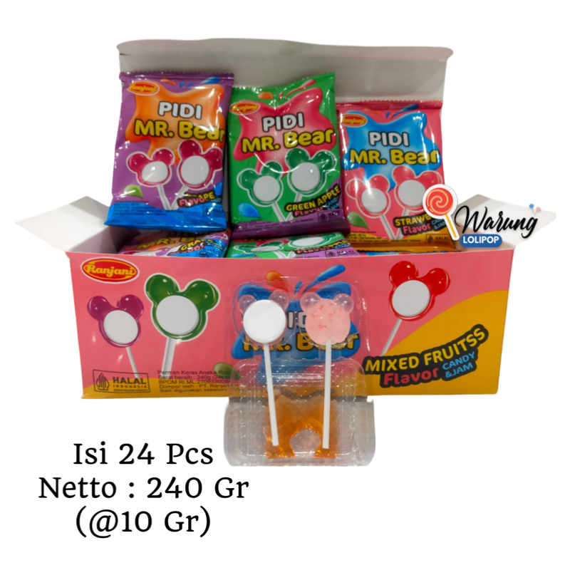 

Permen Miki Bear 24 x 10 Gr | Permen Buah Lunak Lolipop Candy Lucu & Unik