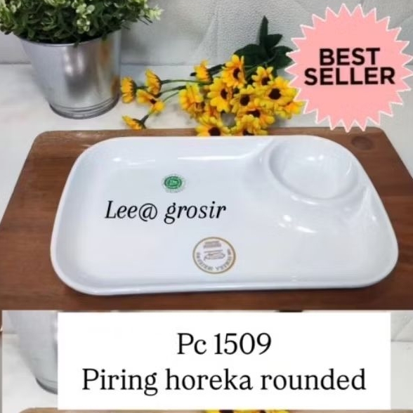 PUTIH PIRING SEKAT Rounded Melamine Snack Sambal Golden Dragon PC1509