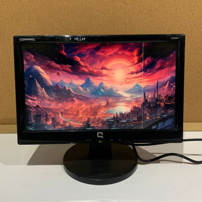 Monitor Merk Compaq Lcd 16 Inch Wide - Bekas Minus - Murah