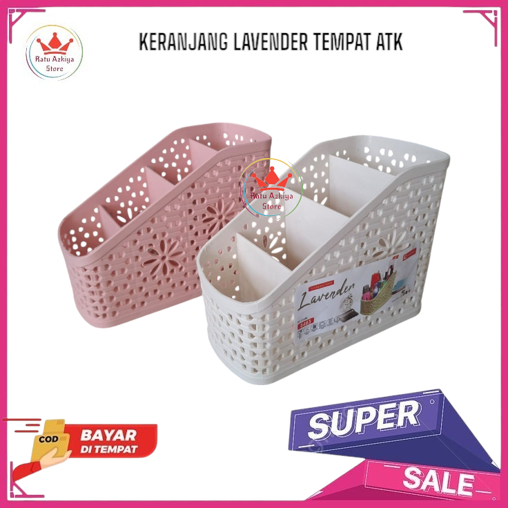 

PALING MURAH!! Keranjang clio lavender 4 sekat / keranjang plastik serbaguna / keranjang Tempat pulpen,pensil alat kantor