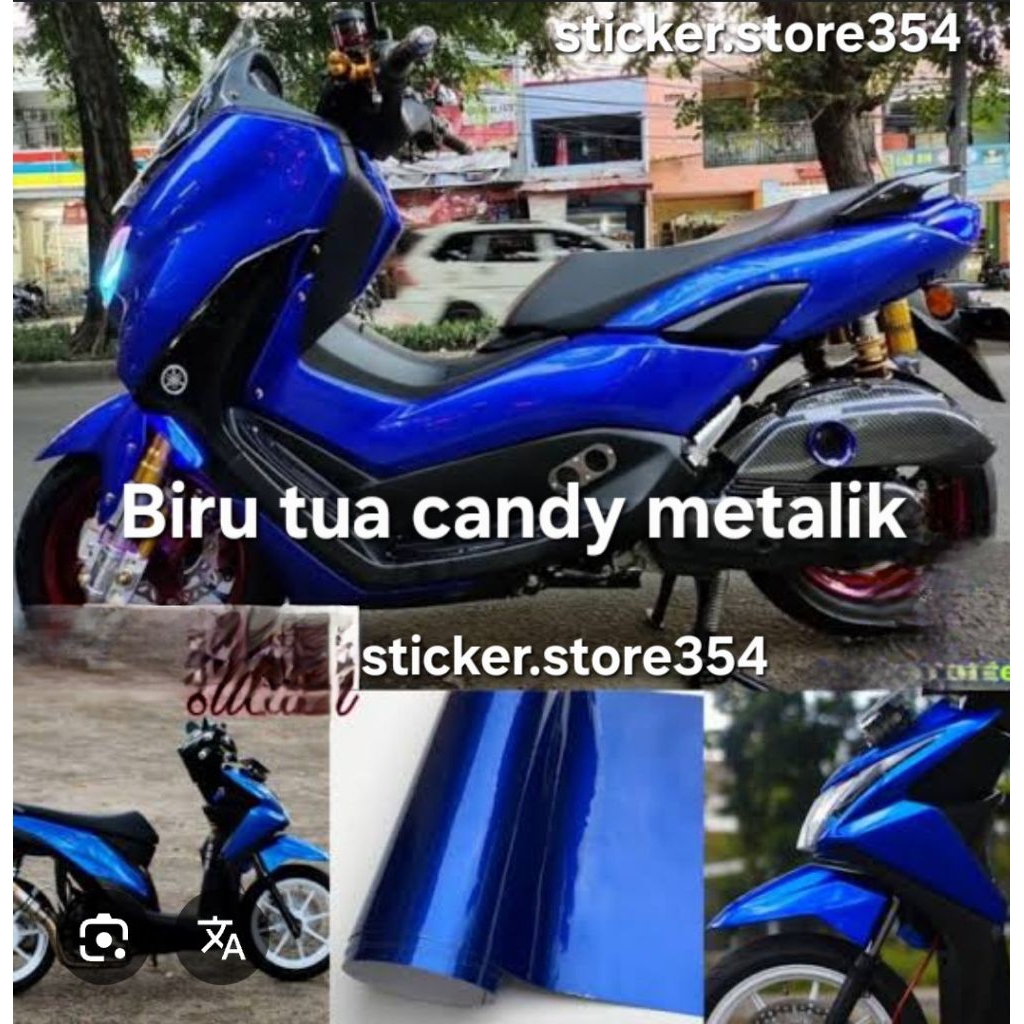 Sticker skotlet fanchi  Biru tua candy metalik glosy premium permeter,skotlet motor,mobil,skotlet va