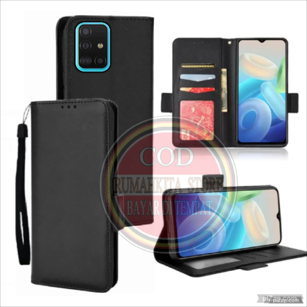 CASE HP SAMSUNG GALAXY M51 LEATHER CASE PREMIUM-FLIP WALLET CASE KULIT - CASING DOMPET-FLIP