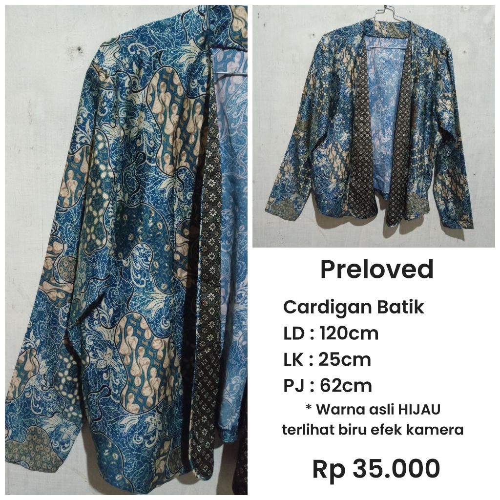 [ PRELOVED ] CARDIGAN BATIK HIJAU
