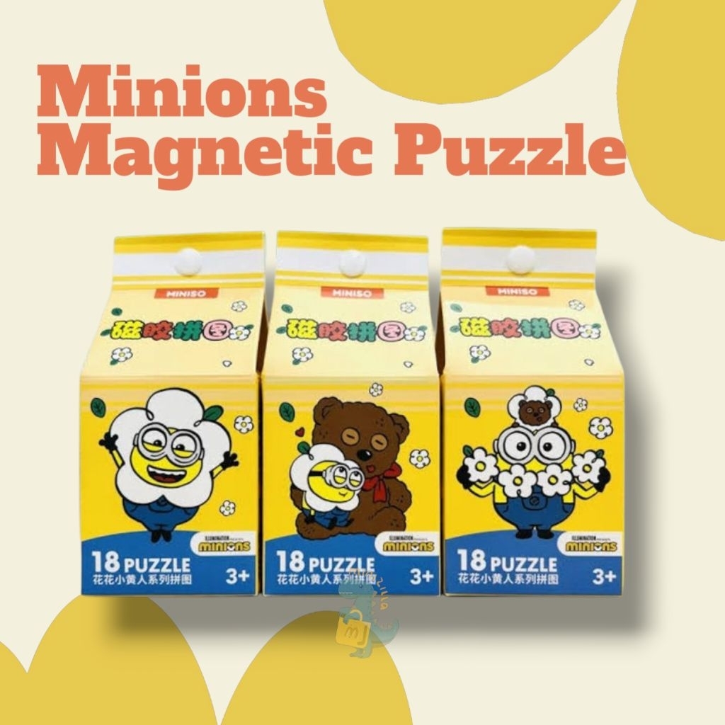 Miniso Minions Bello Magnetic Puzzle 18Pcs Mainan Puzzle
