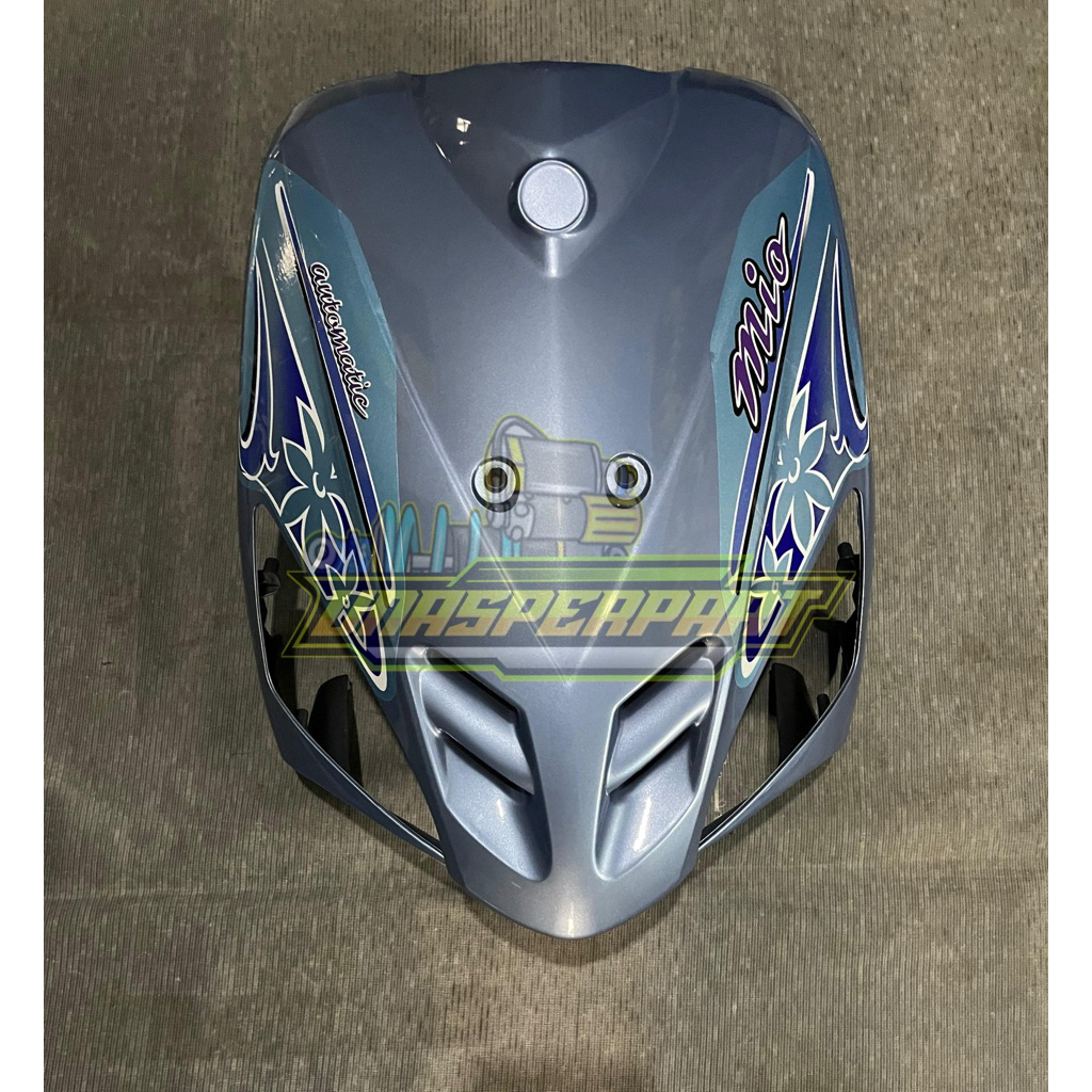 TAMENG DEPAN MIO SPORTY WARNA BIRU TELUR ASIN STRIPING BUNGA