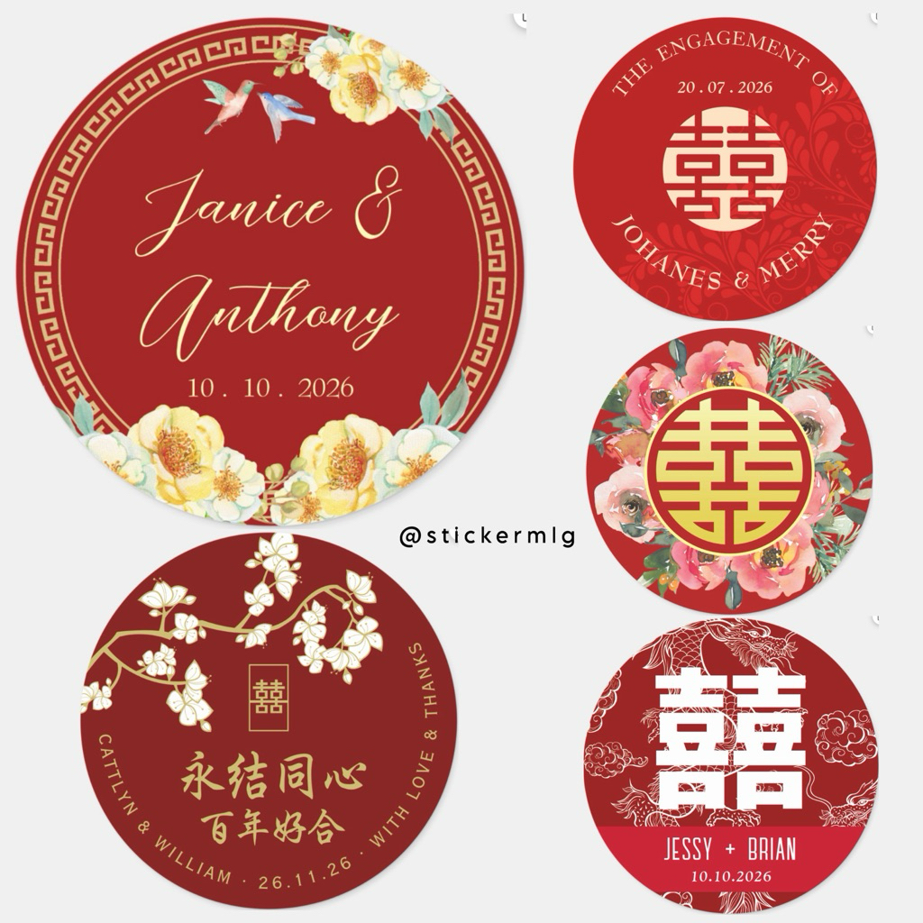 

STICKER DOUBLE HAPPINESS SANGJIT WEDDING ENGAGEMENT PART 5