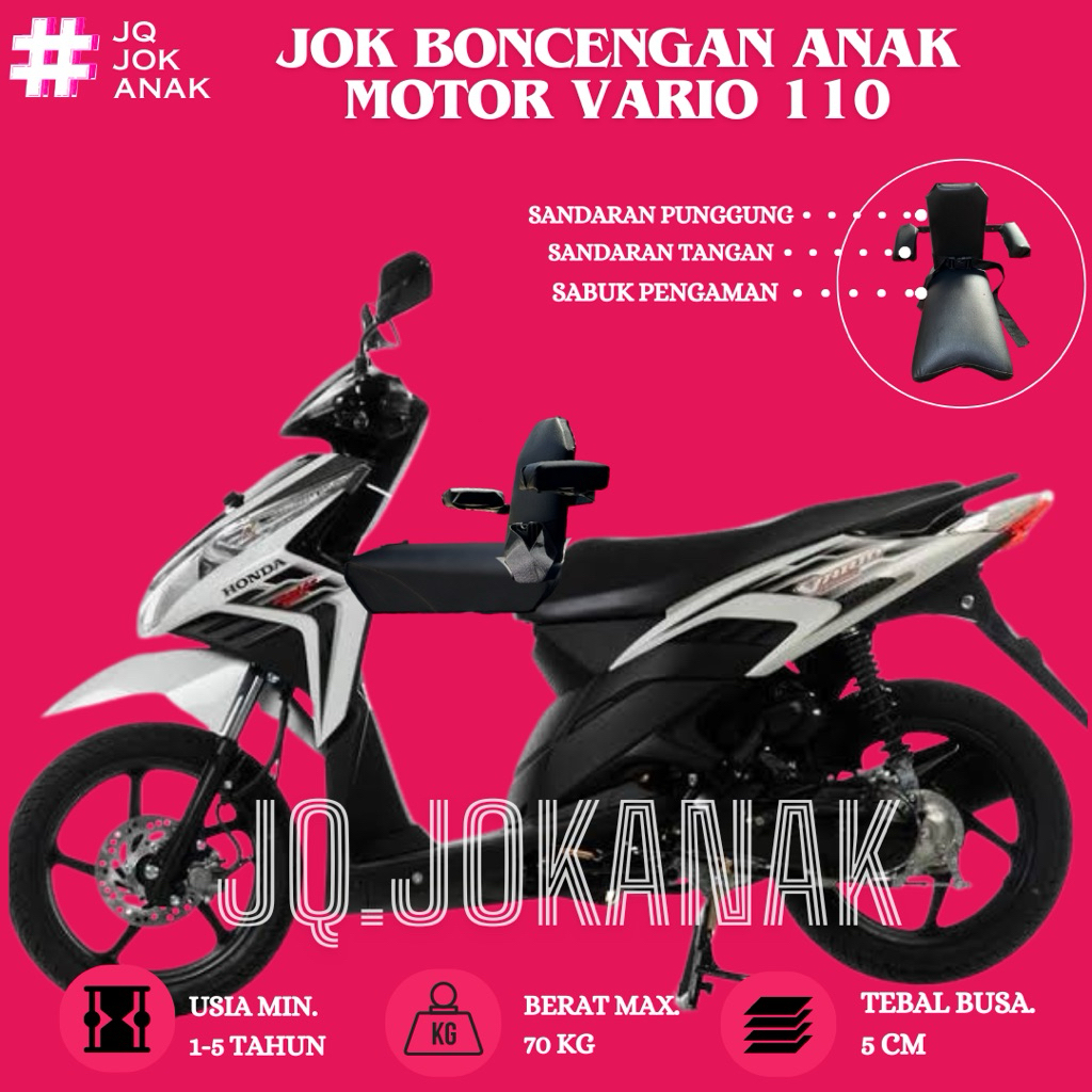Jok Boncengan Anak Dengan Sandaran Motor VARIO TECHNO CBS 110 Kursi Dudukan Anak Motor Matic