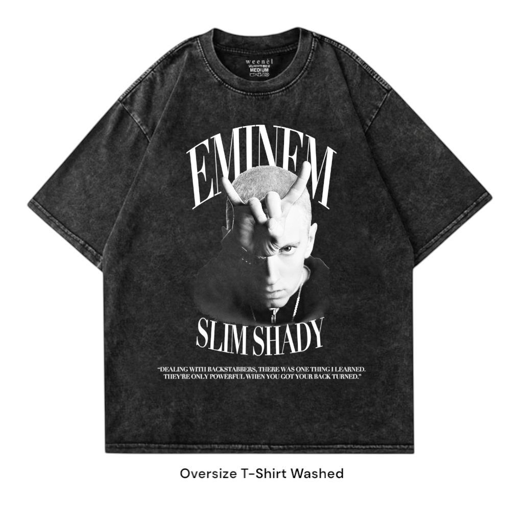 Kaos Oversize Stonewash " EMINEM " | T Shirt Washed Oversize Unisex | Kaos Washed | Kaos Vintage | K