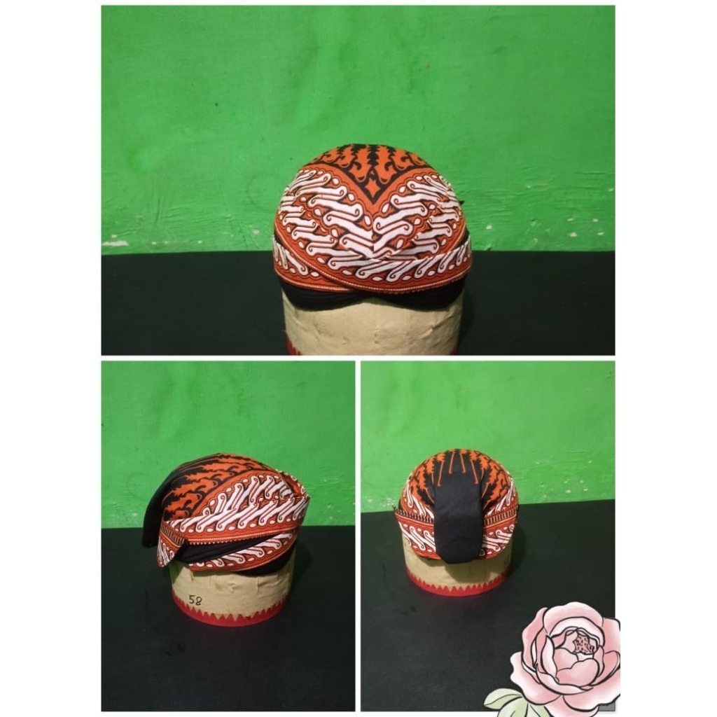 Blangkon alusan solo premium bisa untuk anak dewasa dan orang tua full jahit tanpa kertas dan lem bi