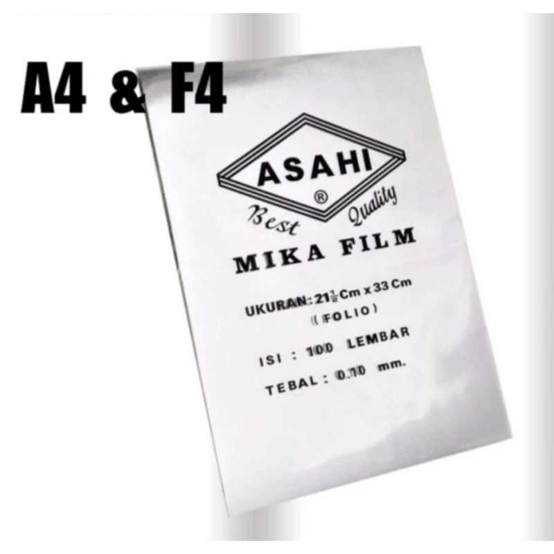 

Mika Film Mika Plastik Jilid Asahi A4 F4 Folio 0.10 mm 100 Lembar