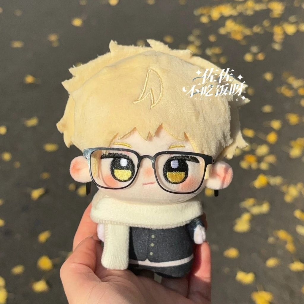 haikyuu warm tsukki 10cm printed body doll with glasses tsukishima kei tsuki haikyu plush