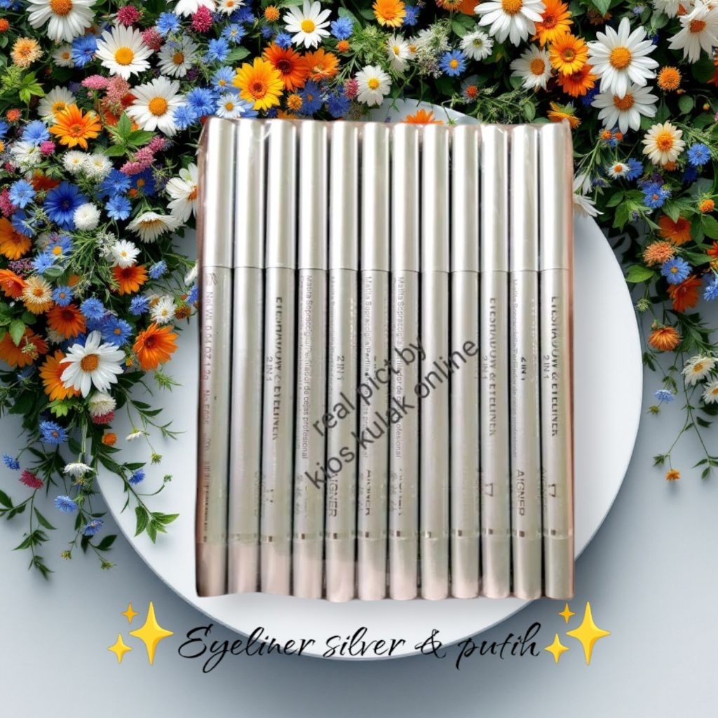 Eyeliner pensil bawah mata eigner silver putih